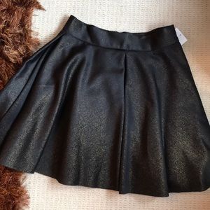 Black Gold Shimmer Skater Skirt